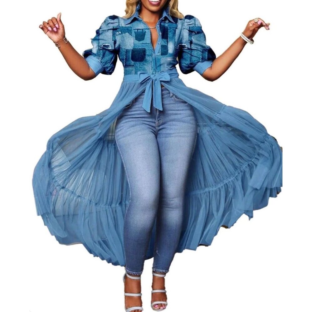 Patchwork Tulle Tunic (not denim)